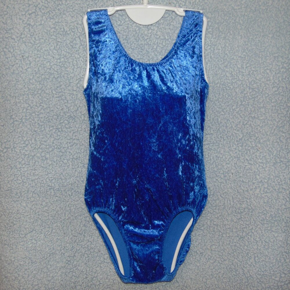 Alpha Factor Blue Crushed Velvet Leotard AM